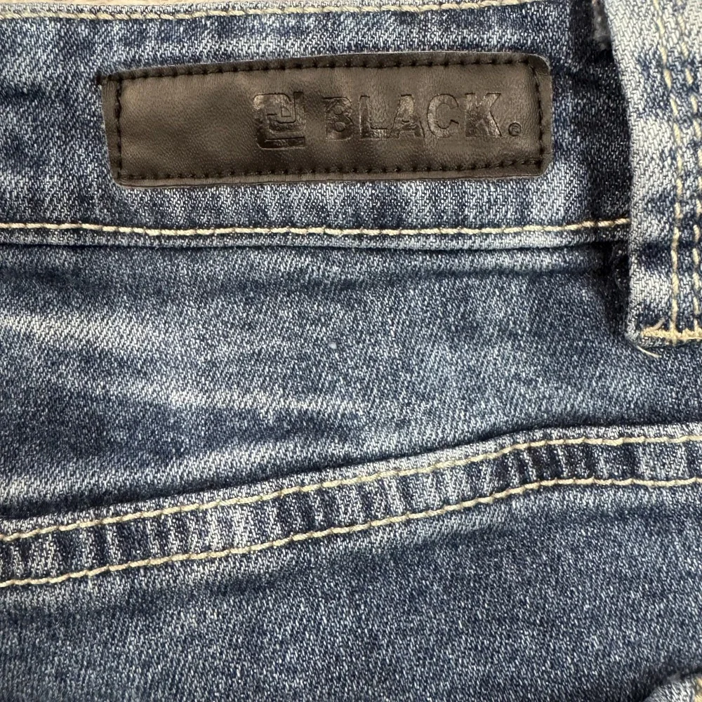 Rue 21 CJ Black Shorts Mens 32 Blue Acid Wash Cut Off Denim Flex 11